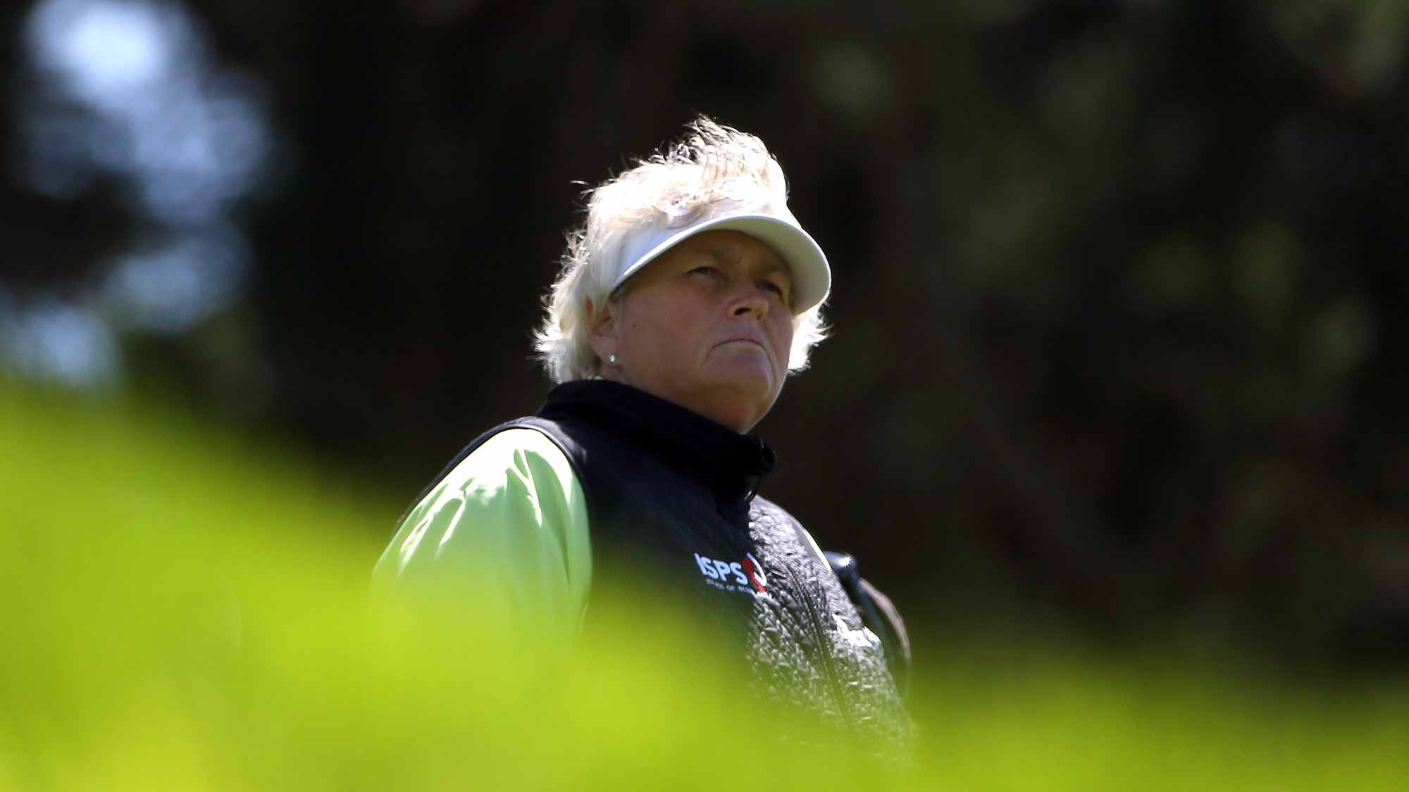 Laura Davies of England waits to tee off on the third hole during round two of the Swinging Skirts LPGA Classic at Lake Merced Golf Club