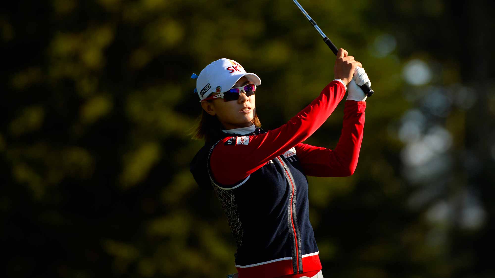 Na Yeon Choi of South Korea makes an approach shot on the 16th hole during round three of the Swinging Skirts LPGA Classic presented by CTBC at the Lake Merced Golf Club