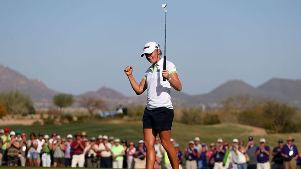 Stacy Lewis after winning the RR Donnelley LPGA Founders Cup