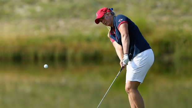 Brittany Lincicome during the afternoon four-ball matches at the Solheim Cup
