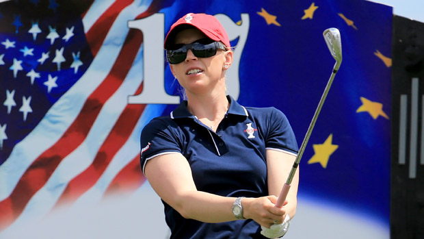 Morgan Pressel during practice for the 2013 Solheim Cup