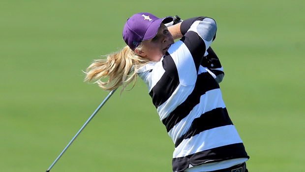 Caroline Hedwall during the third day of practice at the Solheim Cup