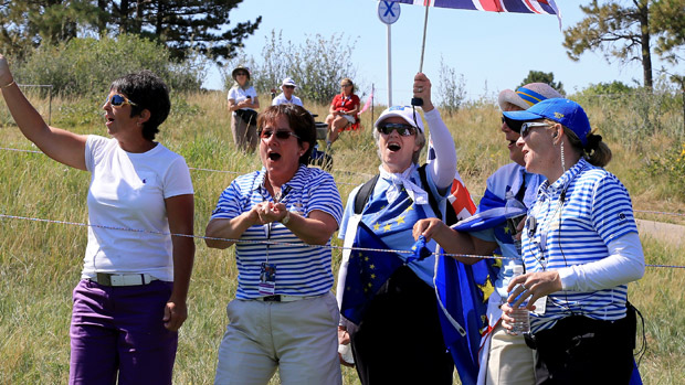 Alison Nicholas during the third day of practice at the Solheim Cup
