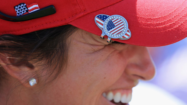 Gerina Piller during the third day of practice at the Solheim Cup