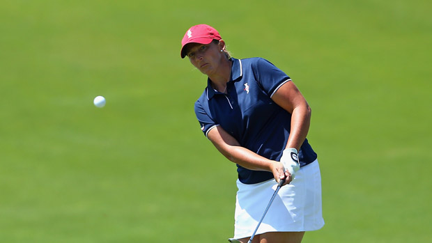 Angela Stanford during the third day of practice at the Solheim Cup