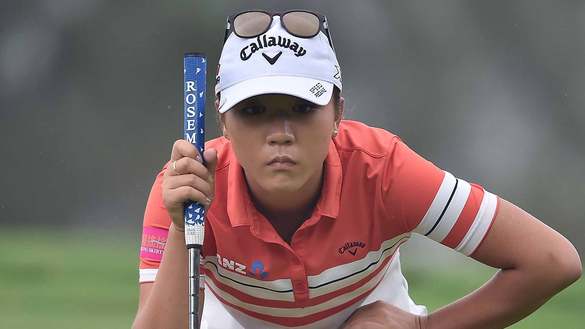 Lydia Ko of New Zealand lines up a putt during day three of 2015 Fubon LPGA Taiwan Championship at Miramar Golf Country Club
