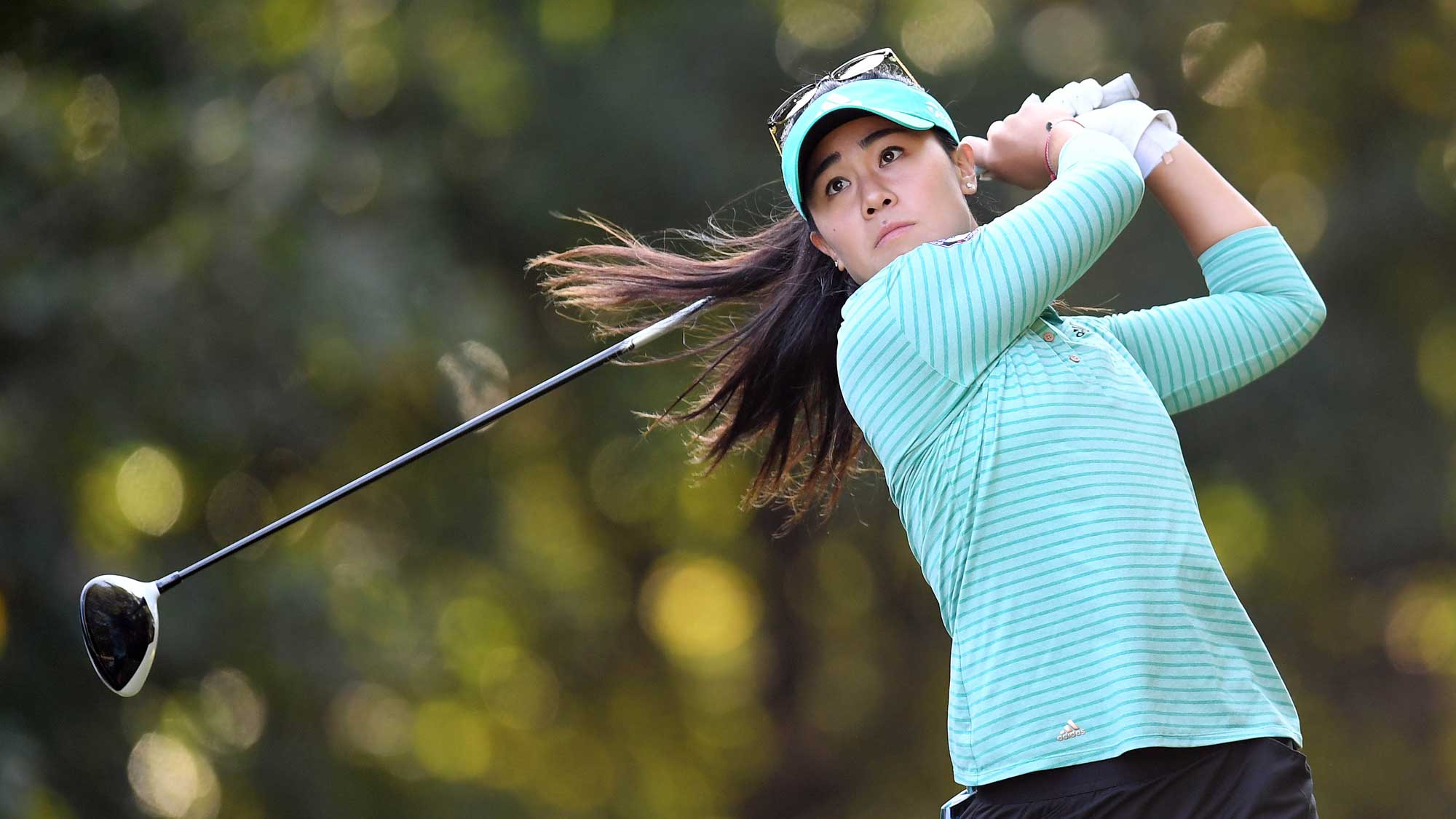 Danielle Kang of the USA hits her tee shot on the 2nd hole during the final round of the TOTO Japan Classic