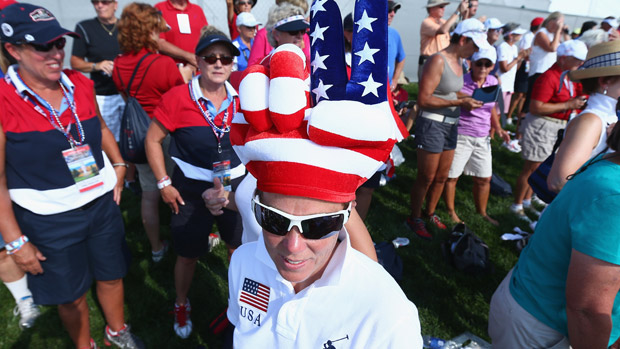 A fan of USA Solhiem Cup Team during the Opening Ceremony of the 2013 Solheim Cup